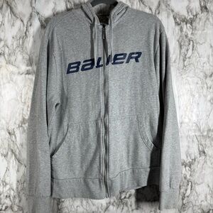 Bauer Gray Zip Up Sweater with Hood